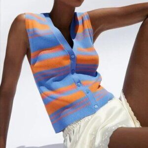Zara Striped Knit Vest M